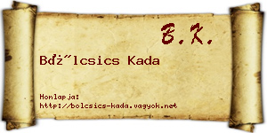 Bölcsics Kada névjegykártya